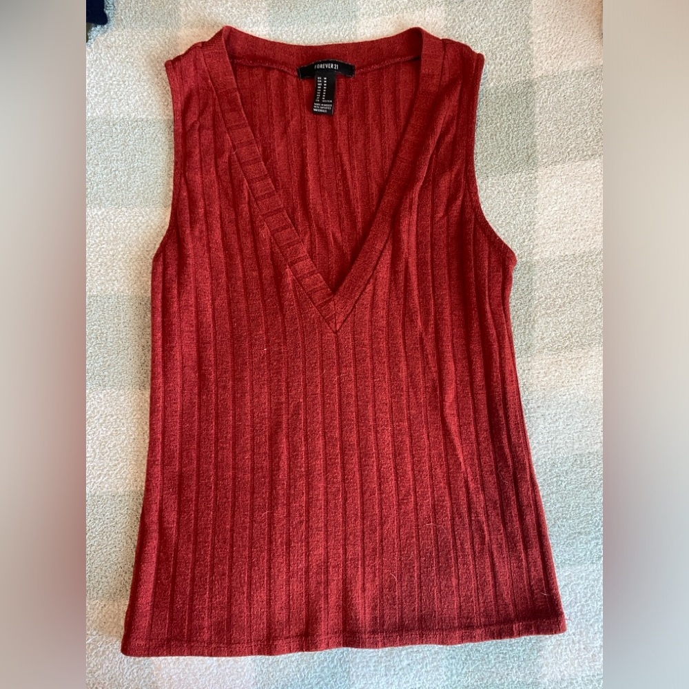Forever 21 Rich Red Knit Top